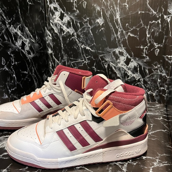 Adidas Forum Exhibit Mid Cloud White / Victory Crimson / Ambient Blush size 10 - Picture 3 of 9